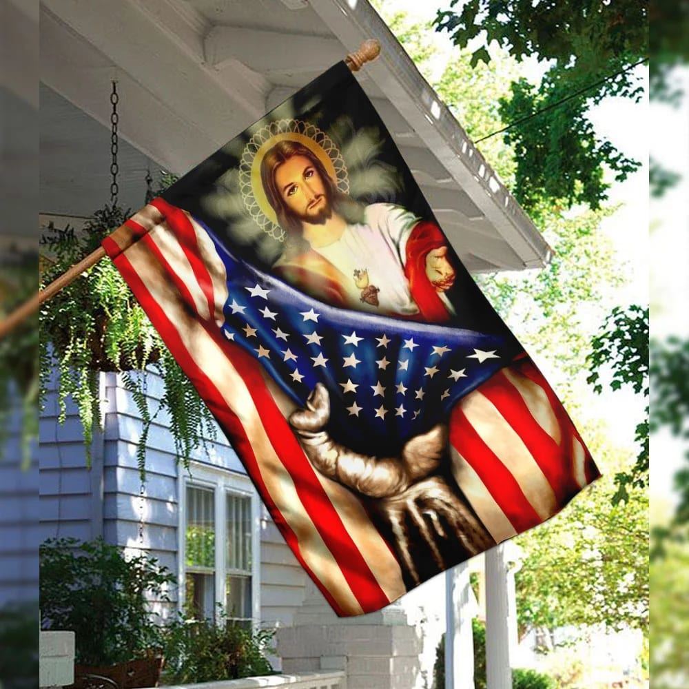 America Nee House Flag, Christian Flag, Scripture Flag, Garden Banner
