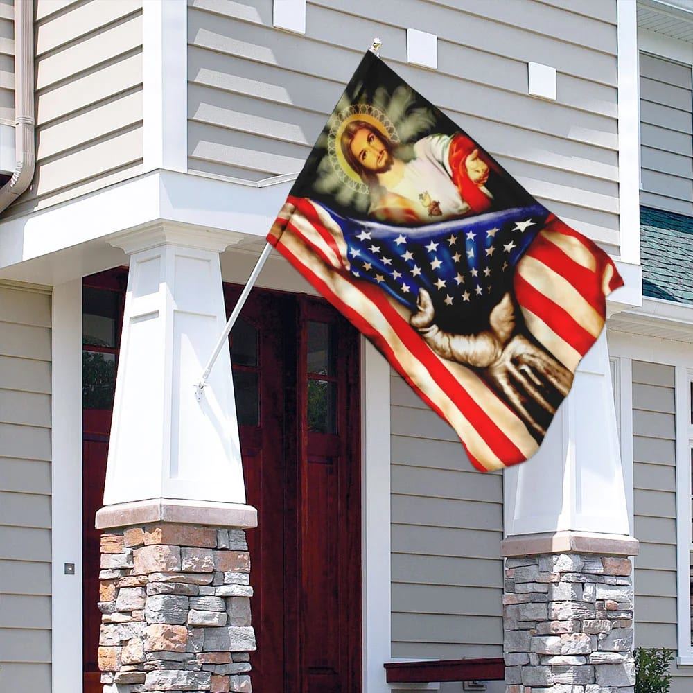 America Nee House Flag, Christian Flag, Scripture Flag, Garden Banner