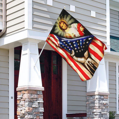 America Nee House Flag, Christian Flag, Scripture Flag, Garden Banner