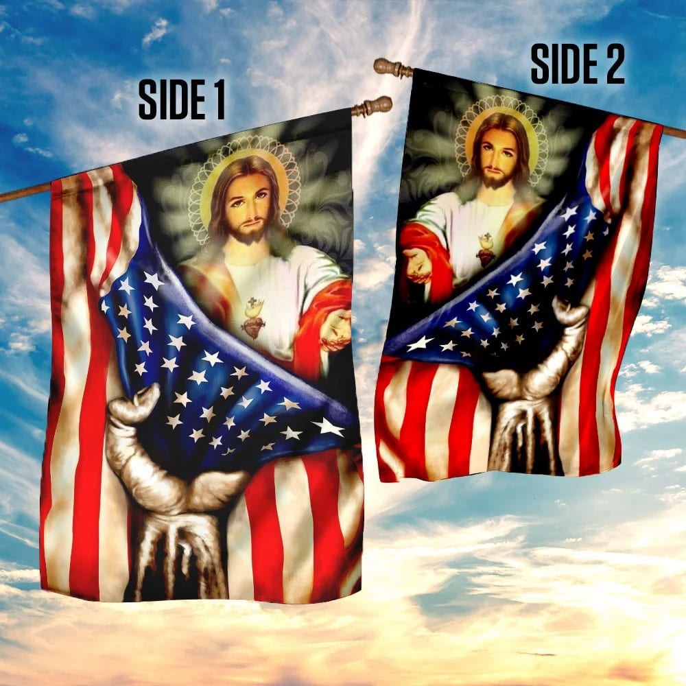 America Nee House Flag, Christian Flag, Scripture Flag, Garden Banner