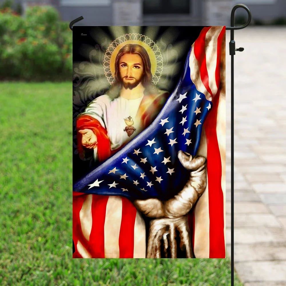 America Nee House Flag, Christian Flag, Scripture Flag, Garden Banner