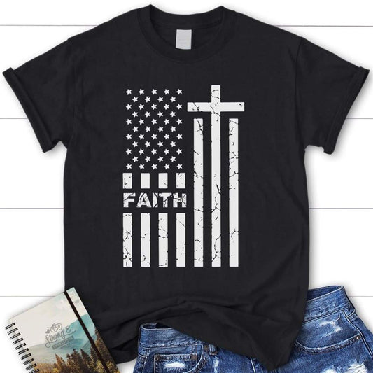American Flag And Faith Christian T Shirt, Blessed T Shirt, Bible T shirt, T shirt Women