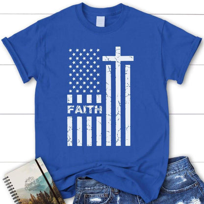 American Flag And Faith Christian T Shirt, Blessed T Shirt, Bible T shirt, T shirt Women