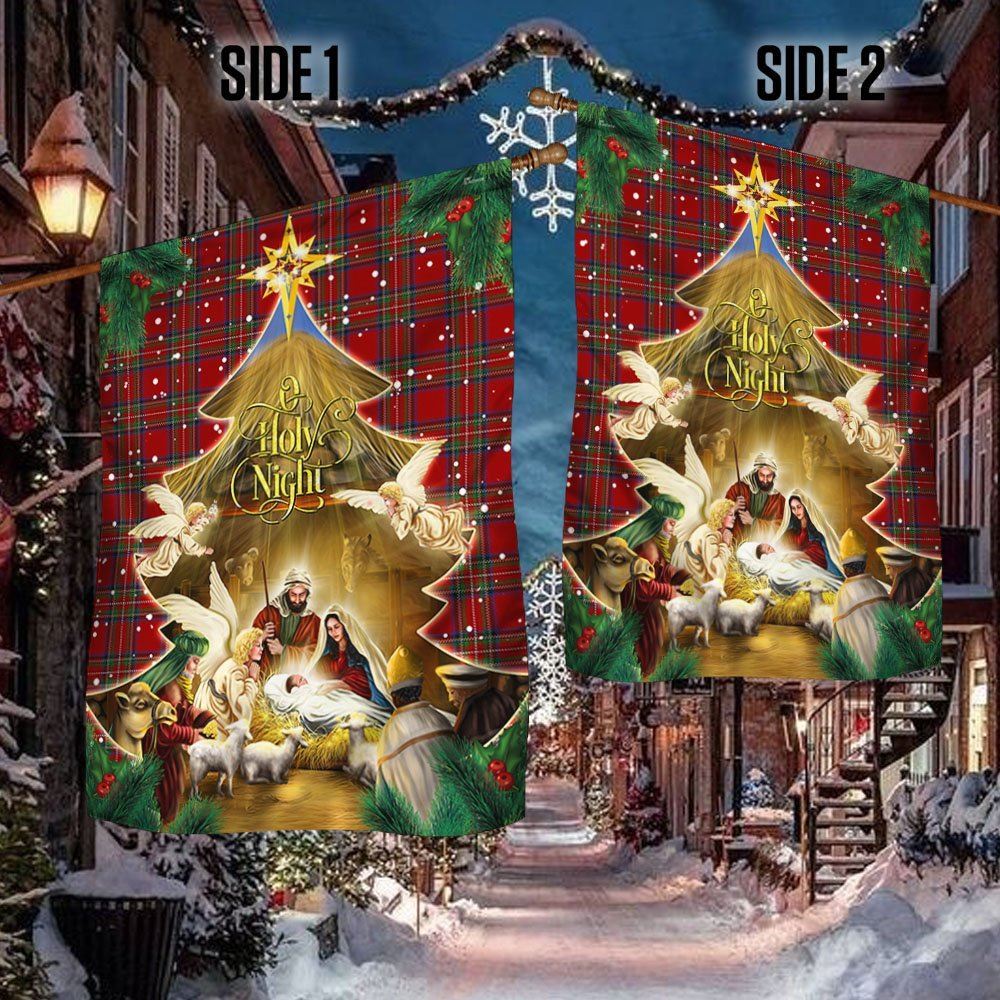 American Flag, O Holy Night Jesus Christmas Flag, Christian Christmas House Flag, Christmas Outdoor Decor Ideas