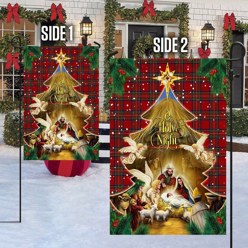 American Flag, O Holy Night Jesus Christmas Flag, Christian Christmas House Flag, Christmas Outdoor Decor Ideas