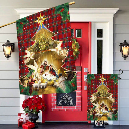 American Flag, O Holy Night Jesus Christmas Flag, Christian Christmas House Flag, Christmas Outdoor Decor Ideas