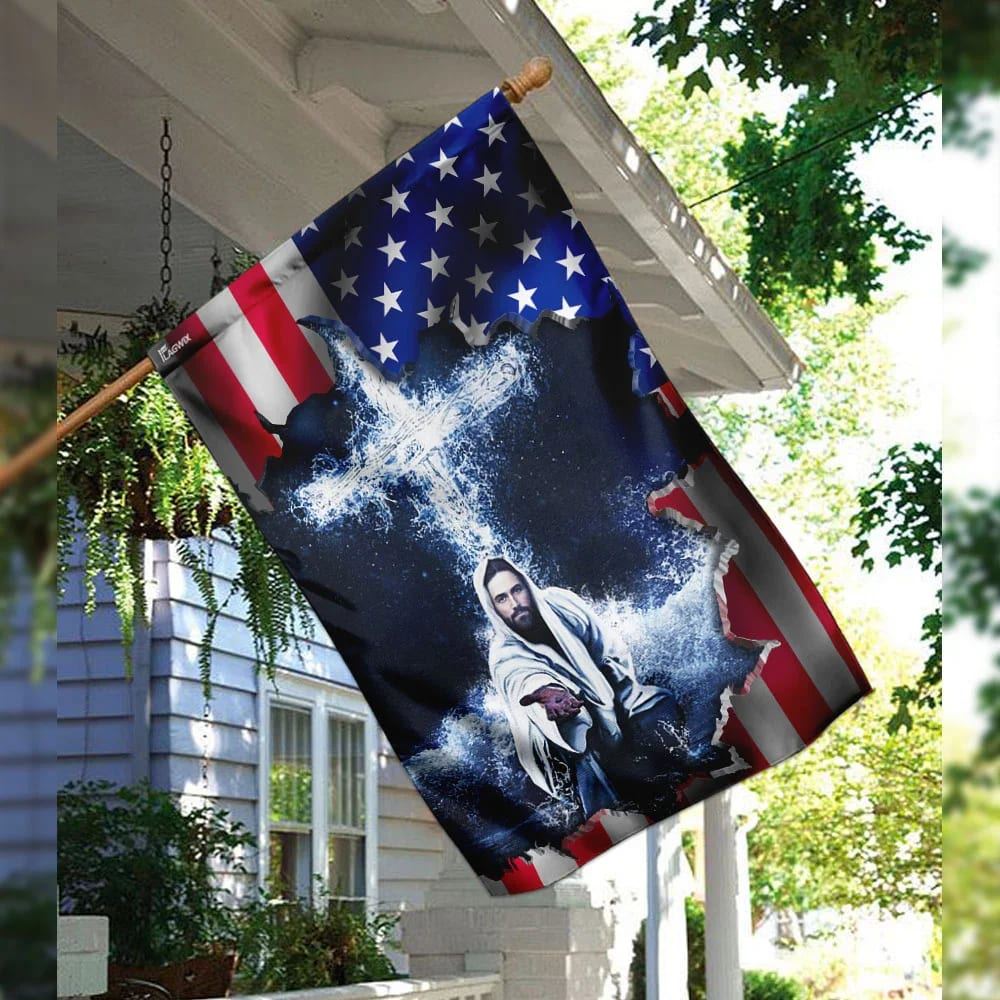 American House Flags Jesus Hand House Flags, Christian Flag, Scripture Flag, Garden Banner
