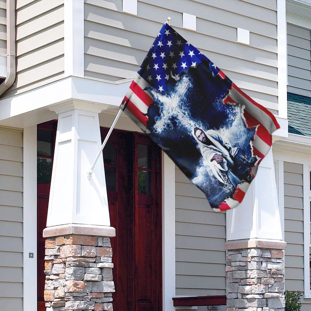 American House Flags Jesus Hand House Flags, Christian Flag, Scripture Flag, Garden Banner