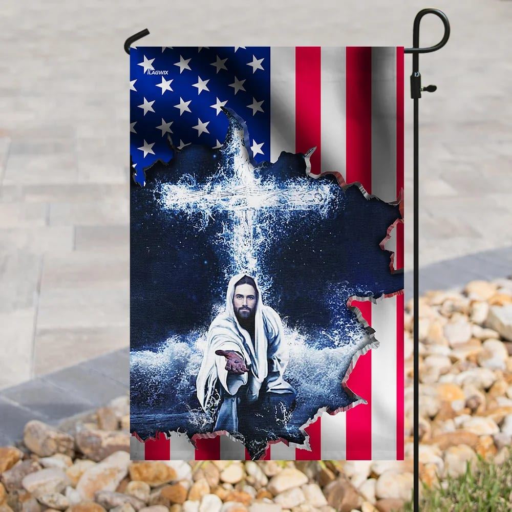American House Flags Jesus Hand House Flags, Christian Flag, Scripture Flag, Garden Banner