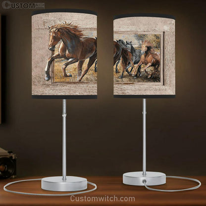 American Quarter Horse Running Horse Meadow Land Table Lamb Gift - Bible Verse Table Lamb - Religious Bedroom Decor