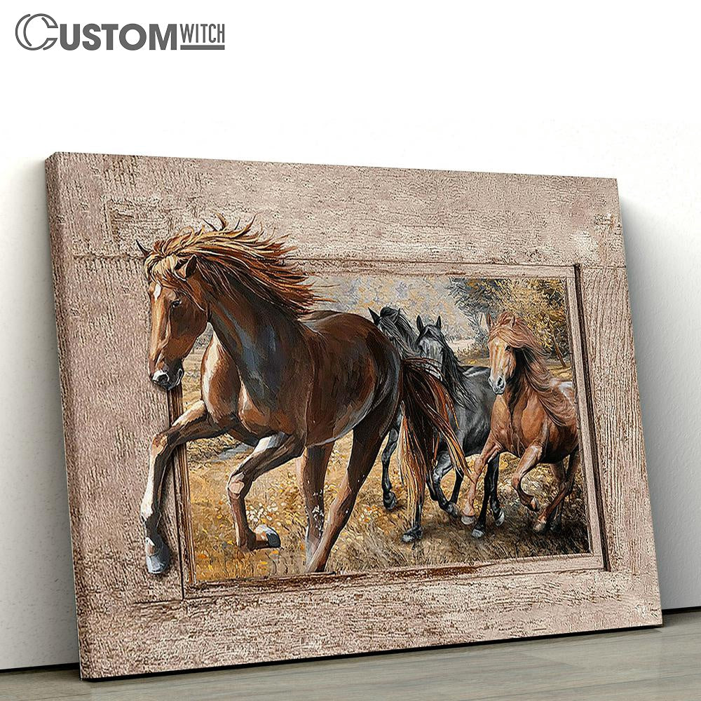 American Quarter Horse Running Horse Meadow Land Canvas Wall Art - Bible Verse Canvas - Religious Prints
