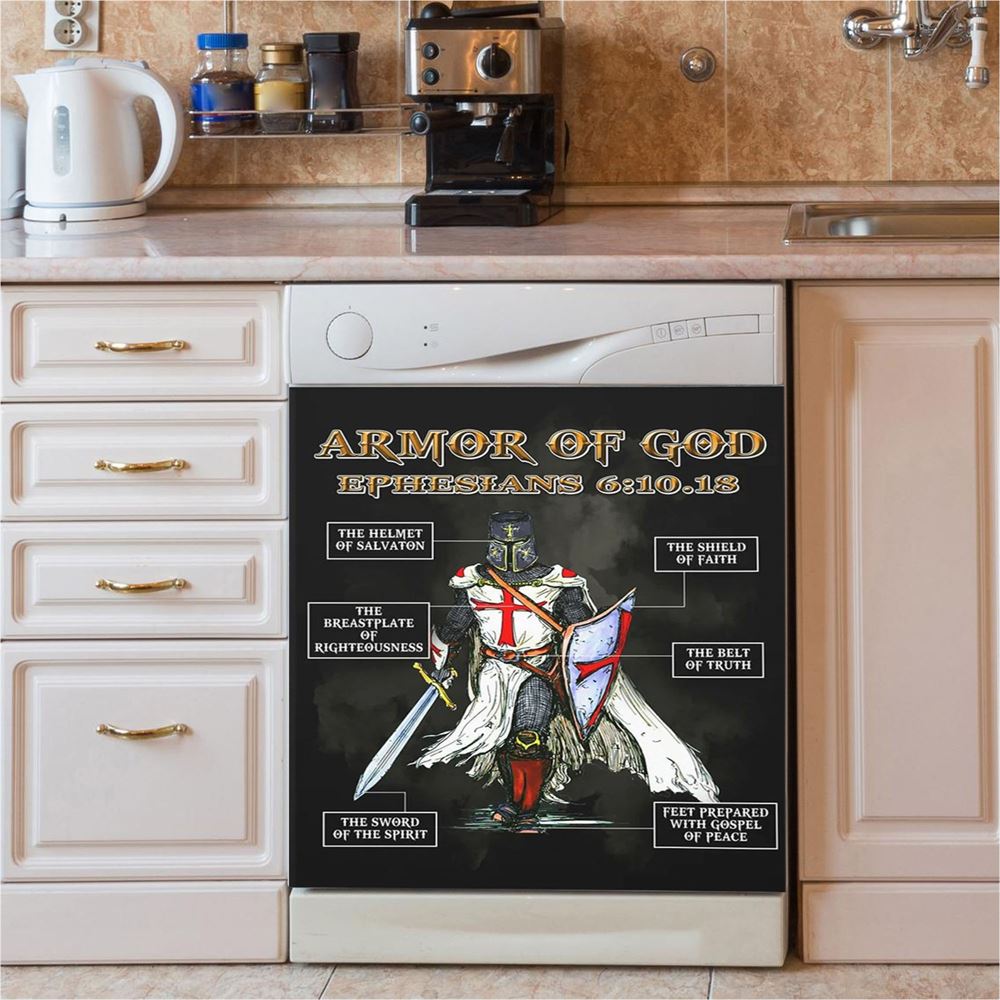 Amor Of God Warrior Of Christ Dishwasher Cover, Christian Home Decor, Religious Kitchen Decor