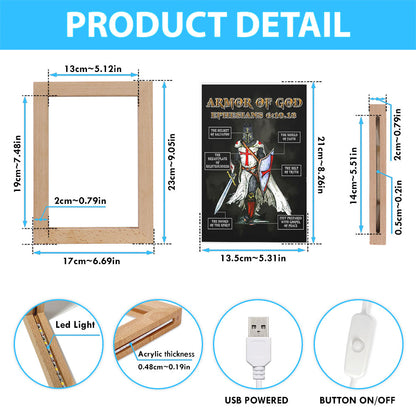Amor Of God Warrior Of Christ Frame Lamp Art - Christian Home Decor - Religious Art