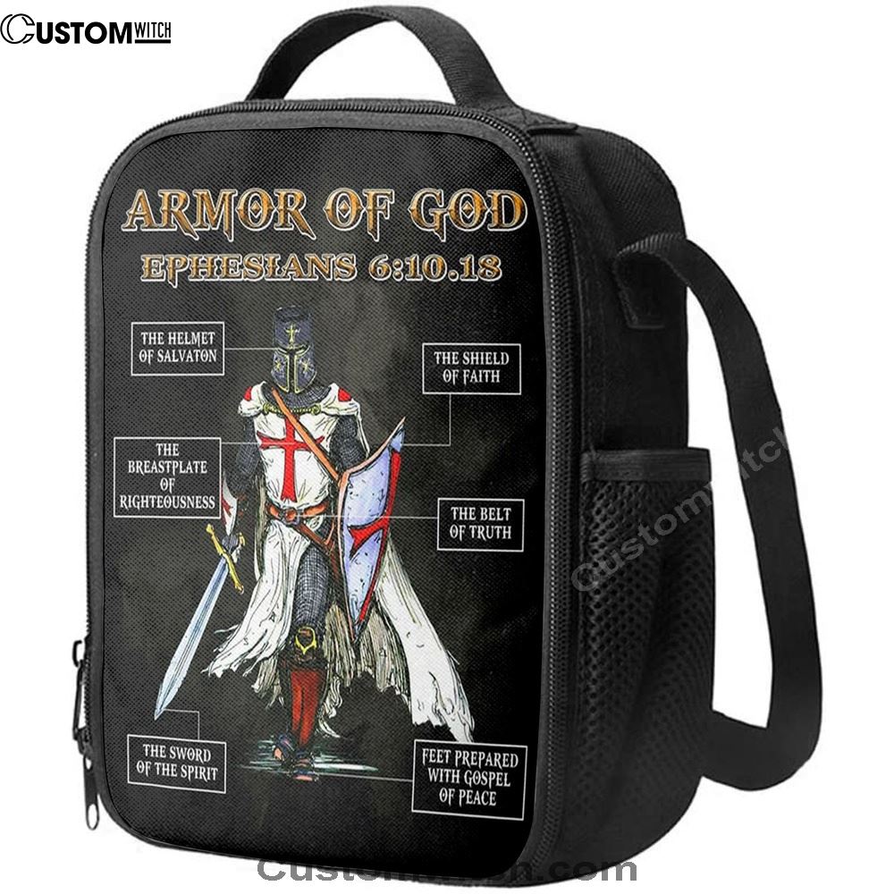 Amor Of God Warrior Of Christ Lunch Bag, Christian Lunch Bag For School, Picnic, Religious Lunch Bag