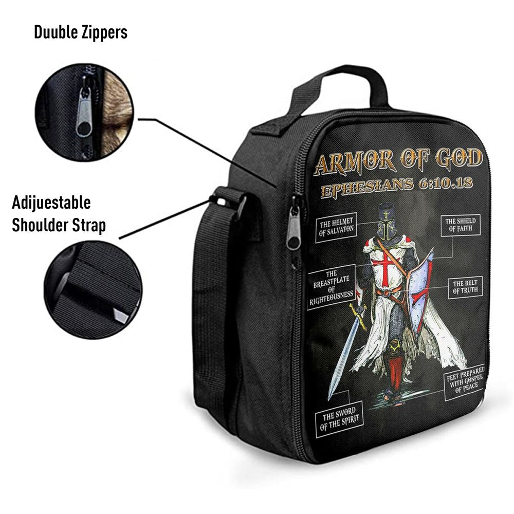 Amor Of God Warrior Of Christ Lunch Bag, Christian Lunch Bag For School, Picnic, Religious Lunch Bag