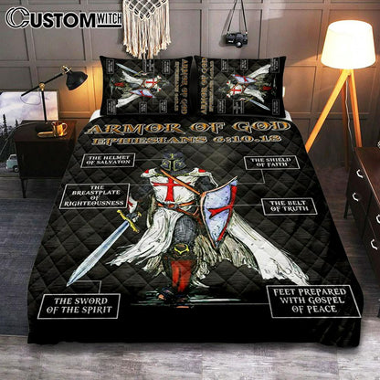 Amor Of God Warrior Of Christ Quilt Bedding Set Bedroom - Christian Home Decor - Religious Art