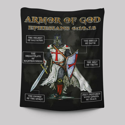 Amor Of God Warrior Of Christ Tapestry Wall Art -  Christian Indoor Wall Tapestries - Religious Art