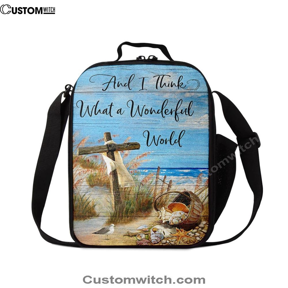 And I Think What A Wonderful World Lunch Bag, Christian Lunch Bag For School, Picnic, Religious Lunch Bag