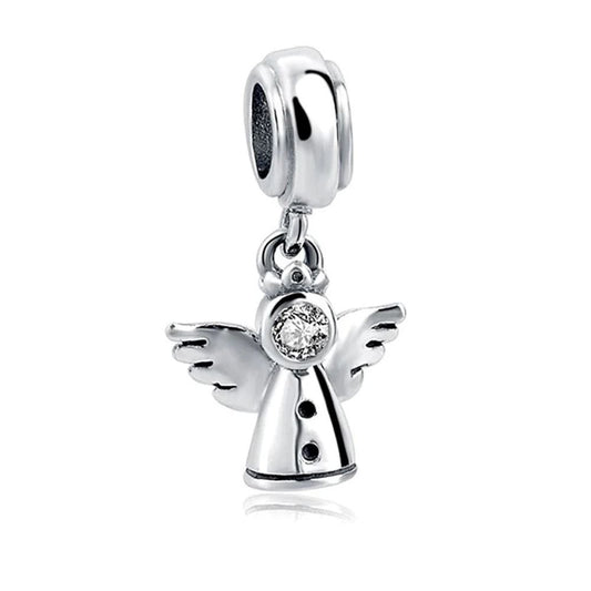 Angel 925 Sterling Silver Christian Charm For Bracelet, Angel's Gift, Religious Bracelets, Christian Gift