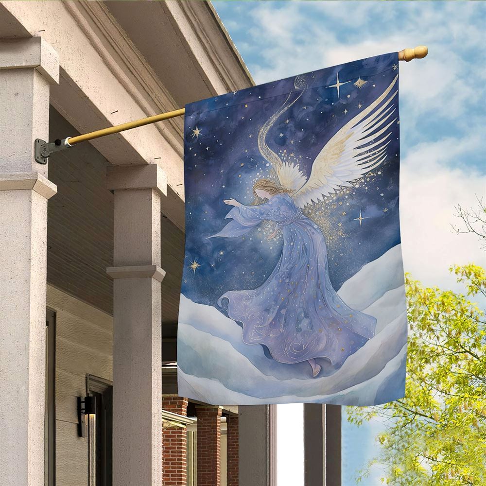Angel Dancing On The Cloud Flag, Christmas Angel Garden Flag, Christmas Outdoor Decor Ideas