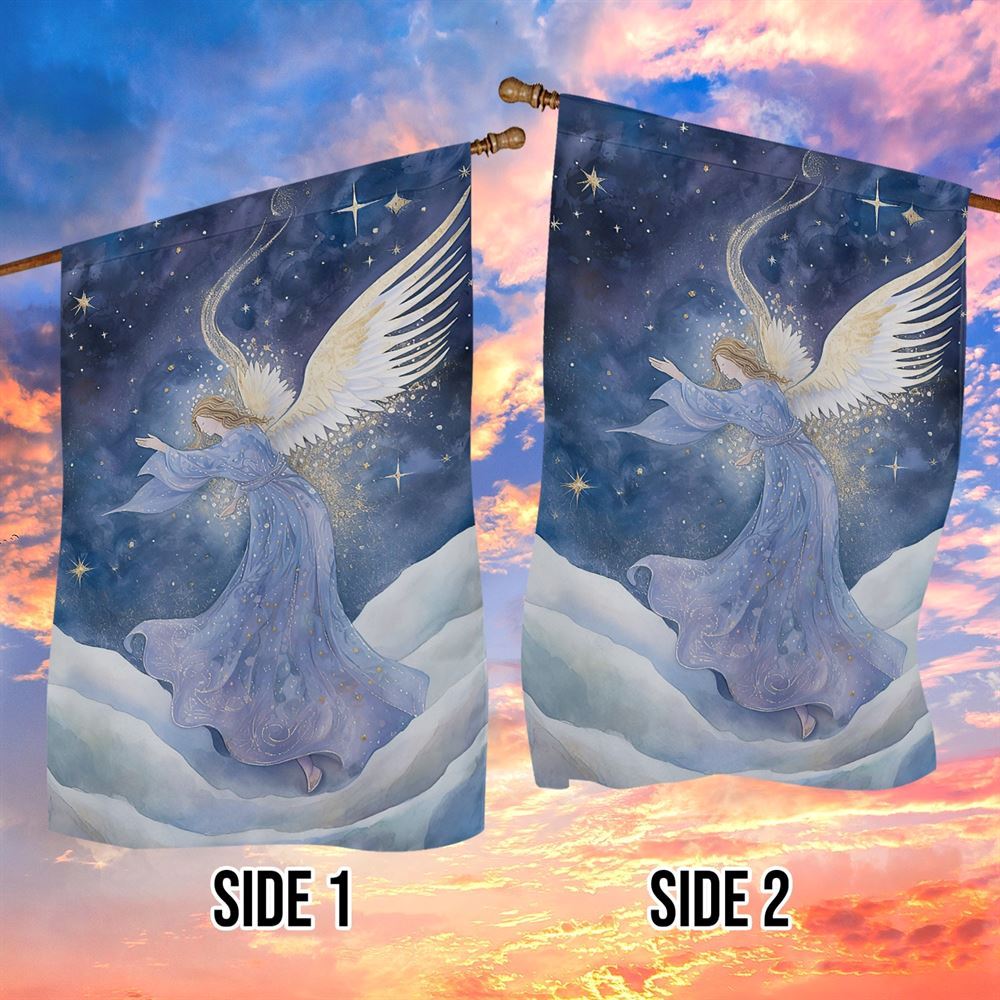Angel Dancing On The Cloud Flag, Christmas Angel Garden Flag, Christmas Outdoor Decor Ideas