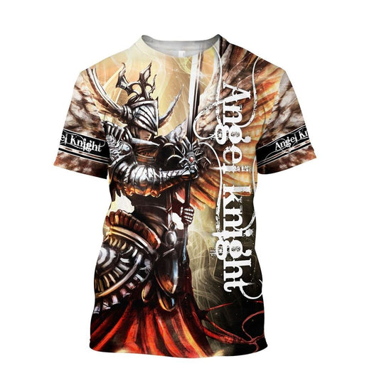 Angel Knight Templar Jesuss All Over Print 3D T-Shirt, Gift For Christian, Jesus Shirt
