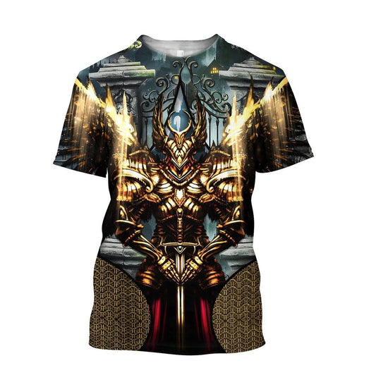 Angel Knights Templar Jesuss All Over Print 3D T-Shirt, Gift For Christian, Jesus Shirt
