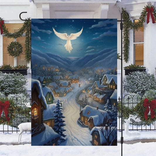 Angel's Embrace Midnight Miracle Flag, Christmas Angel Garden Flag, Christmas Outdoor Decor Ideas