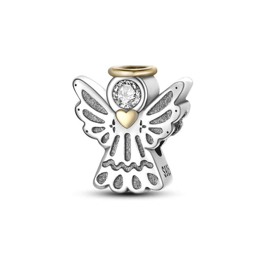 Angel with Halo 925 Sterling Silver Christian Charm For Bracelet, Religious Bracelets, Christian Gift