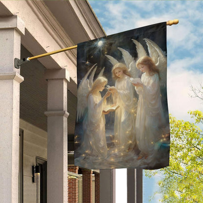Angelic Hymns Of Holy Night Flag, Christmas Angel Garden Flag, Christmas Outdoor Decor Ideas