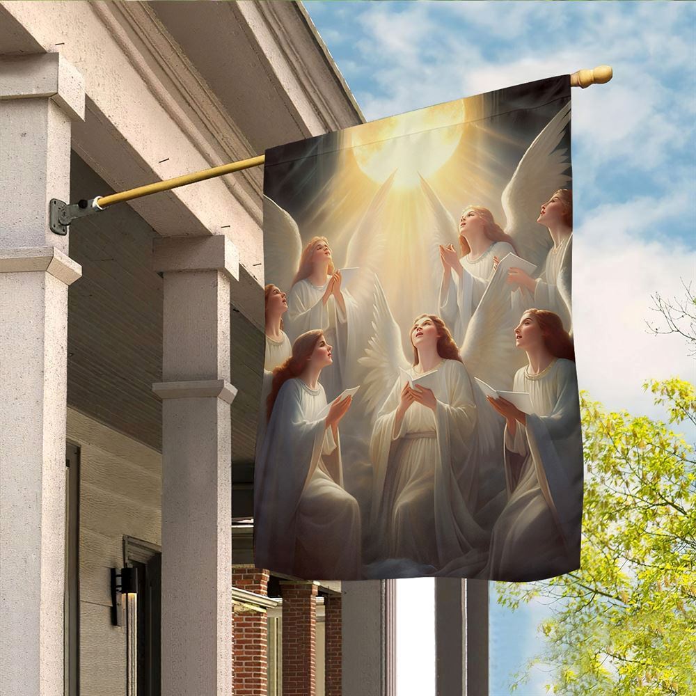 Angelic Serenade A Celestial Dawn Flag, Christmas Angel Garden Flag, Christmas Outdoor Decor Ideas