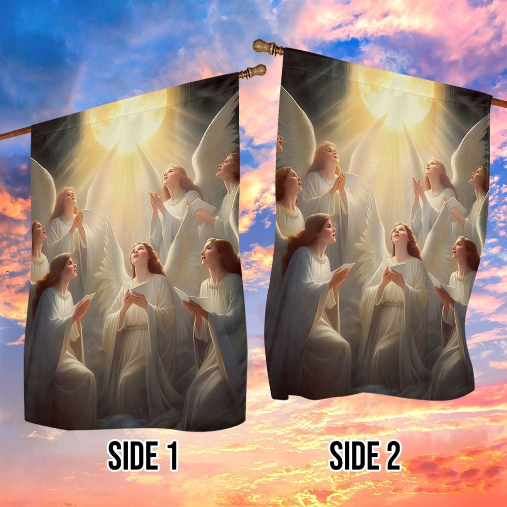 Angelic Serenade A Celestial Dawn Flag, Christmas Angel Garden Flag, Christmas Outdoor Decor Ideas