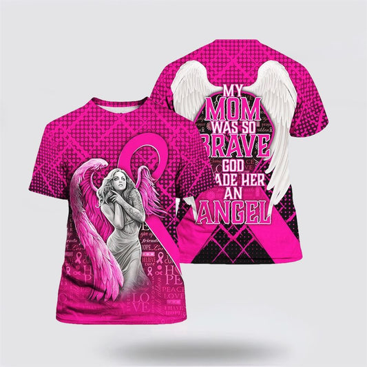 Angles Pink Breast Cancer All Over Print 3D T Shirt, Breast Cancer Gift Ideas, Unisex T Shirt