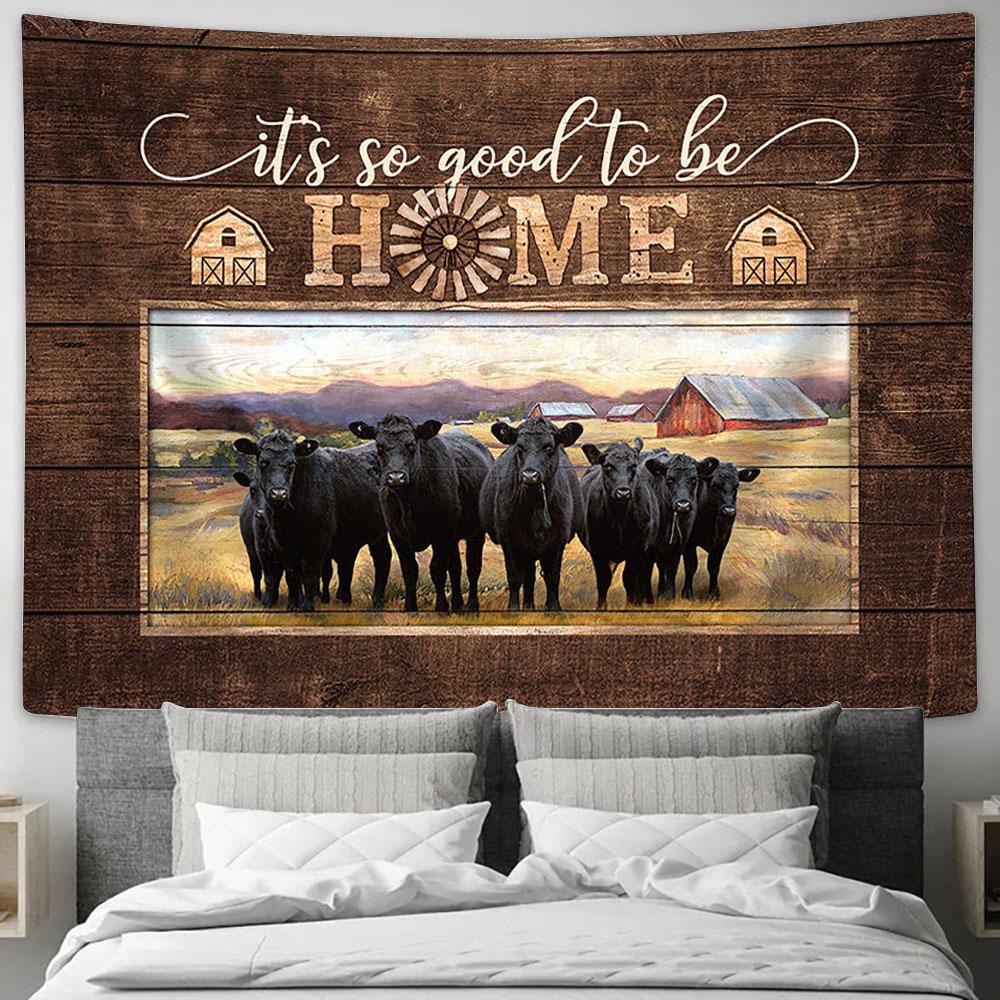 Angus Aberdeen It's so good to be home Tapestry Wall Art - Bible Verse Tapestry - Religious Tapestry Wall Hanging