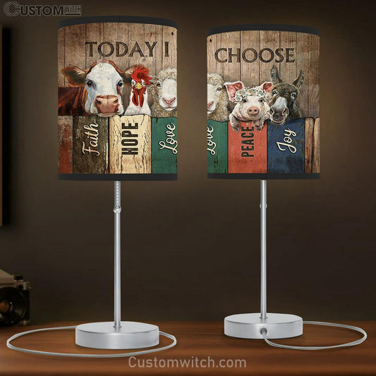 Animal farm Today I choose joy Table Lamb Gift - Bible Verse Table Lamb - Religious Bedroom Decor
