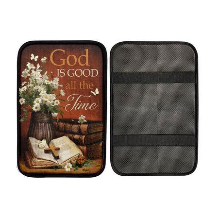 Antique Bible Vintage Painting God Is Good All The Time Car Center Console Cover, Car Armrest Pad, Christian Gift, Armrest Box Mat