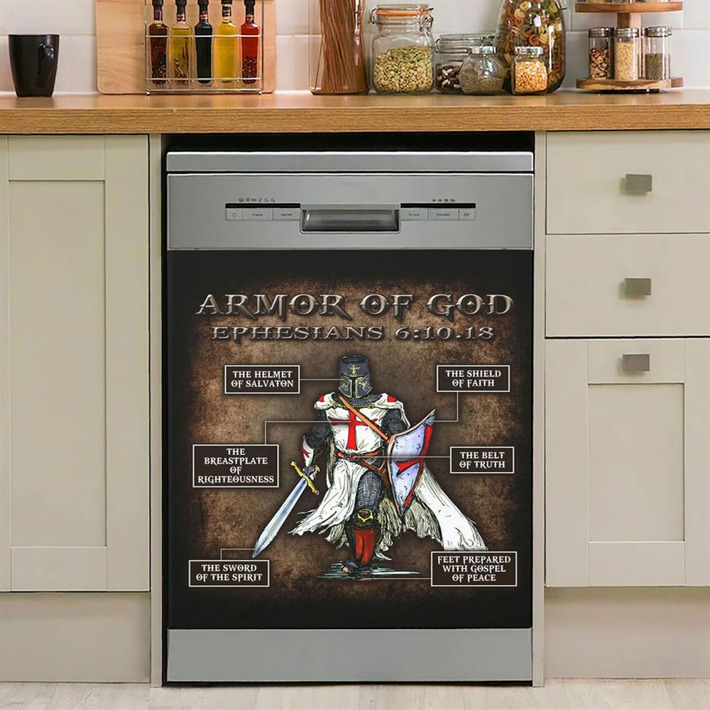 Armor Of God Dishwasher Cover, Christian Home Decor, Religious Kitchen Decor