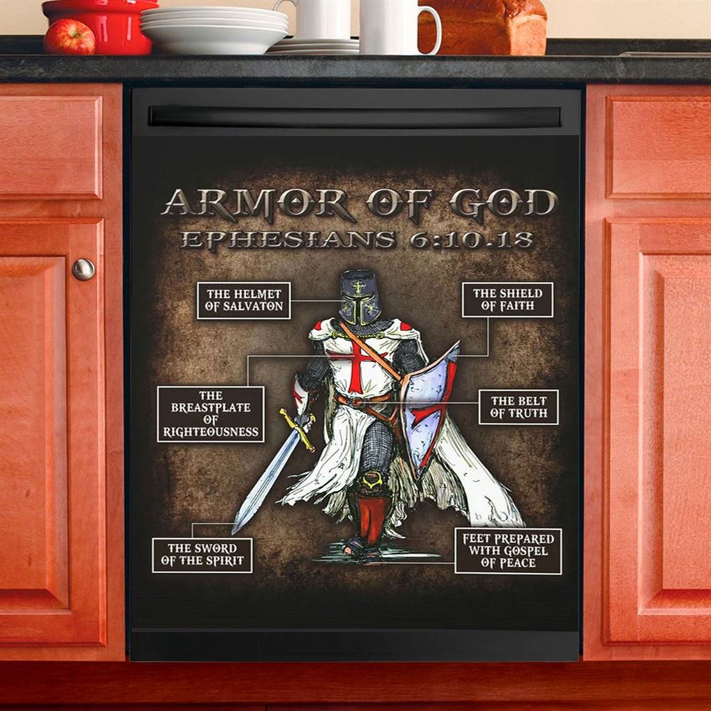 Armor Of God Dishwasher Cover, Christian Home Decor, Religious Kitchen Decor
