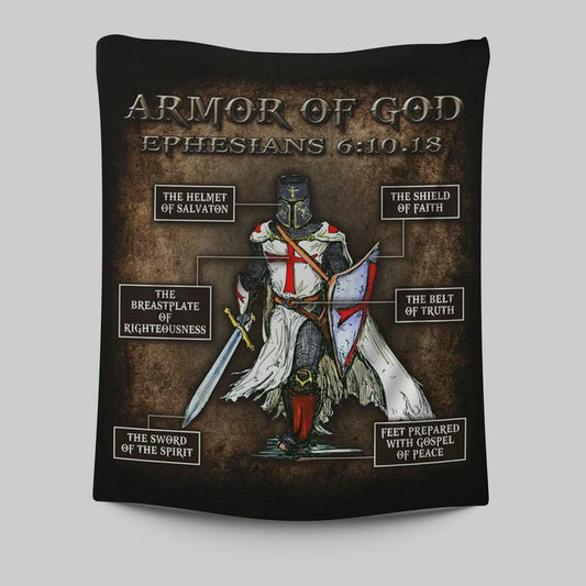 Armor Of God Tapestry Wall Art -  Christian Indoor Wall Tapestries - Religious Art