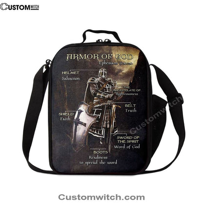 Armor Of God The Knight Of God Warrior Painting, Under The Command Of God Lunch Bag, Christian Lunch Bag For School, Picnic, Religious Lunch Bag