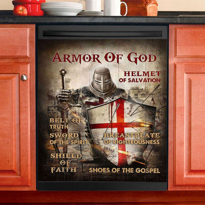 Armor Of God Warrior Dishwasher Cover, Christian Dishwasher Magnet Cover, Bible Verse Kitchen Decor