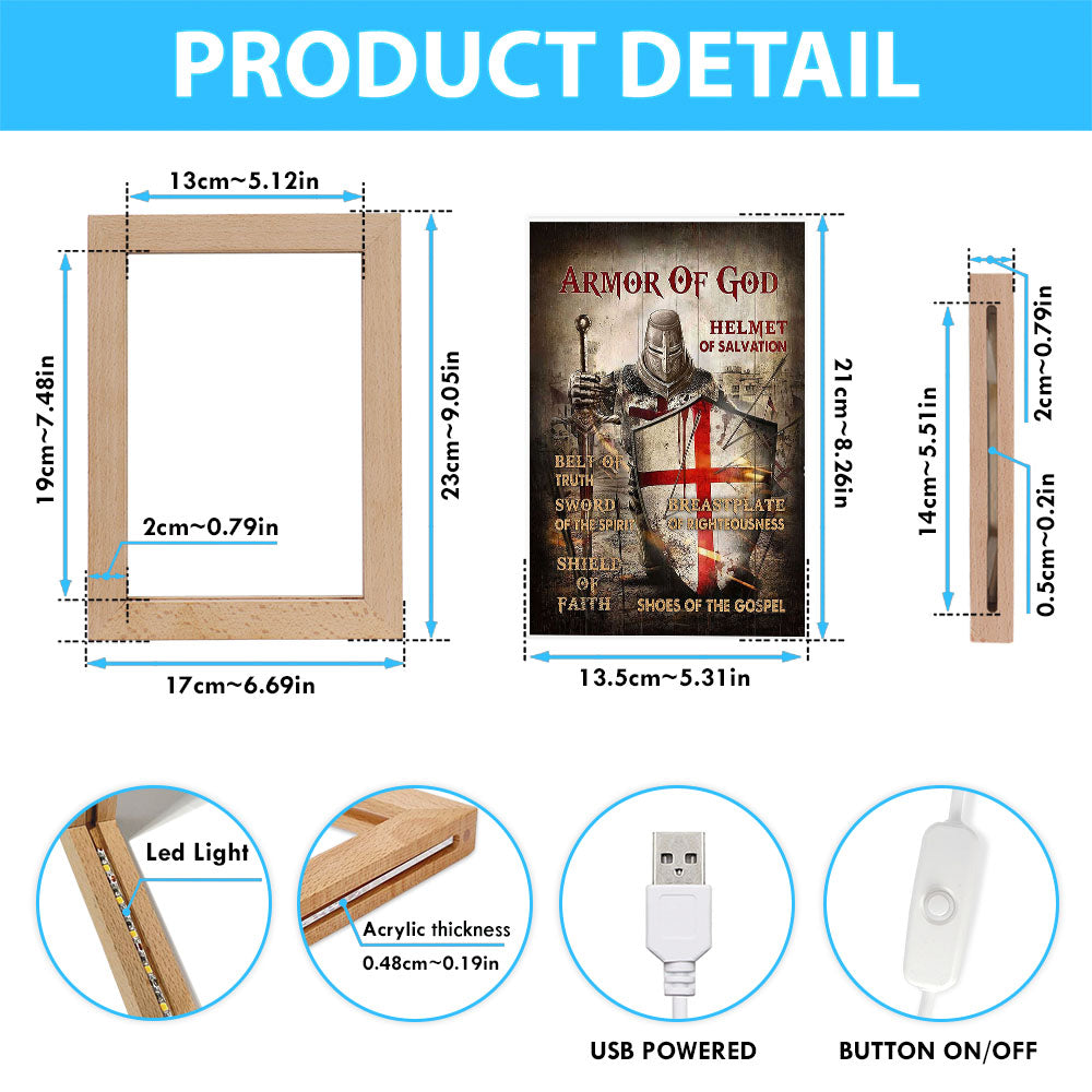 Armor Of God Warrior Frame Lamp Art - Christian Art - Bible Verse Art - Religious Home Decor