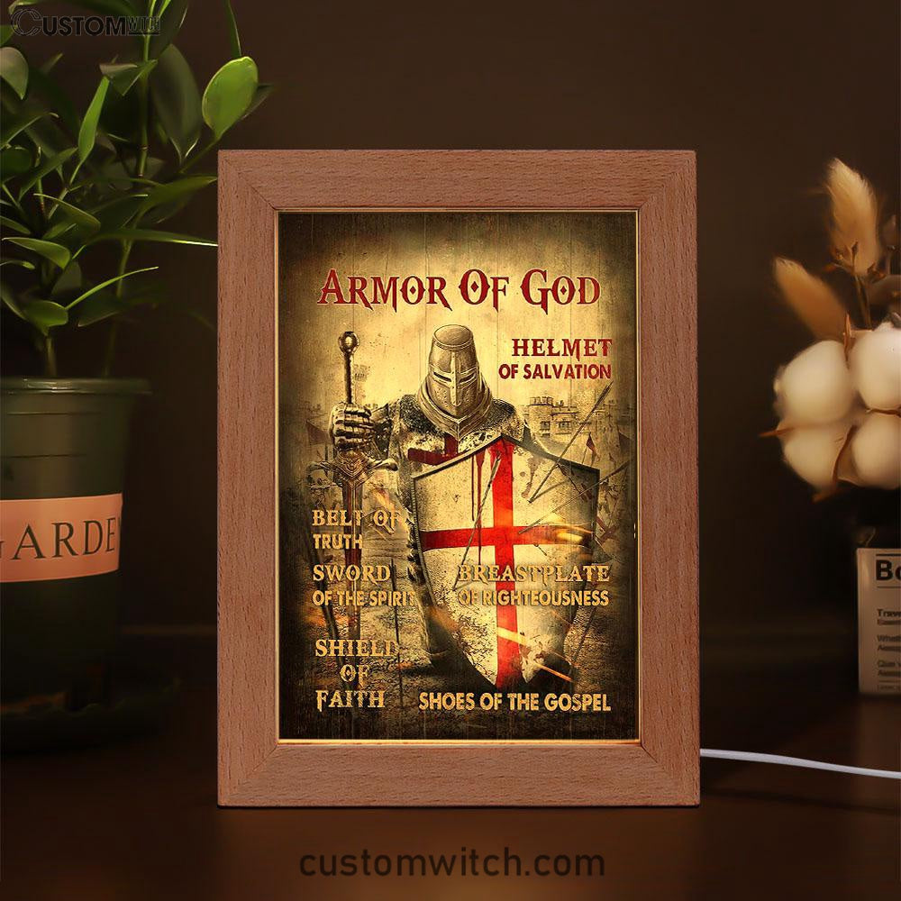 Armor Of God Warrior Frame Lamp Art - Christian Art - Bible Verse Art - Religious Home Decor