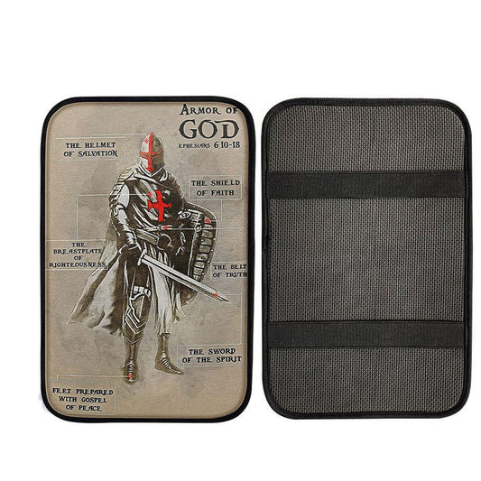 Armor Of God Warrior Jesus Faith Christian Car Center Console Cover, Christian Auto Armrest Cover