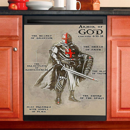 Armor Of God Warrior Jesus Faith Christian Dishwasher Cover, Christian Home Decor, Religious Kitchen Decor