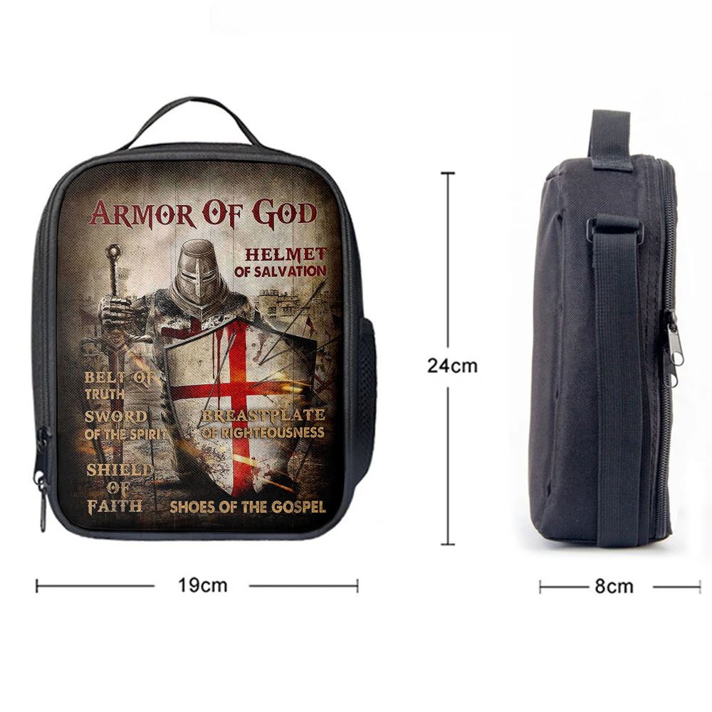 Armor Of God Warrior Lunch Bag, Christian Lunch Bag For School, Picnic, Religious Lunch Bag