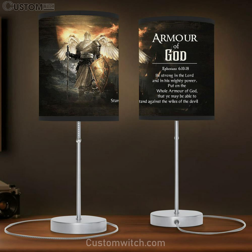 Armour of God The knight with wings Table Lamb Gift - Bible Verse Table Lamb - Religious Bedroom Decor