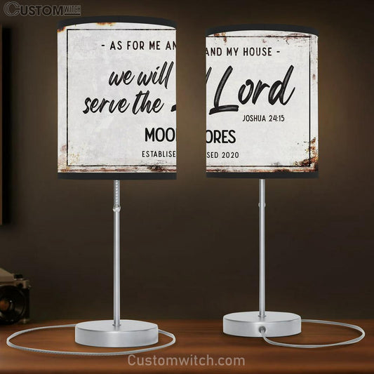 As For Me And My House Personalized Family Name Table Lamb Print - Inspirational Table Lamb Art - Scripture Lamb Gift