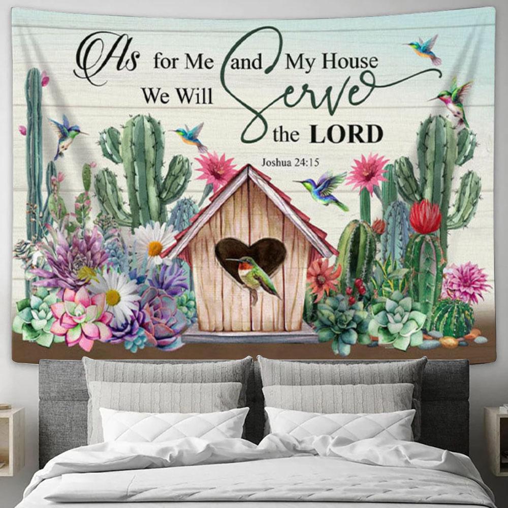 As For Me And My House Tapestry Wall Art - Hummingbird - Christian Wall Decor