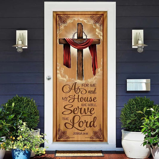 As For Me And My House, We Will Serve The Lord Door Cover, Christian Door Decor, Door Christian Church, Christian Door Plaques